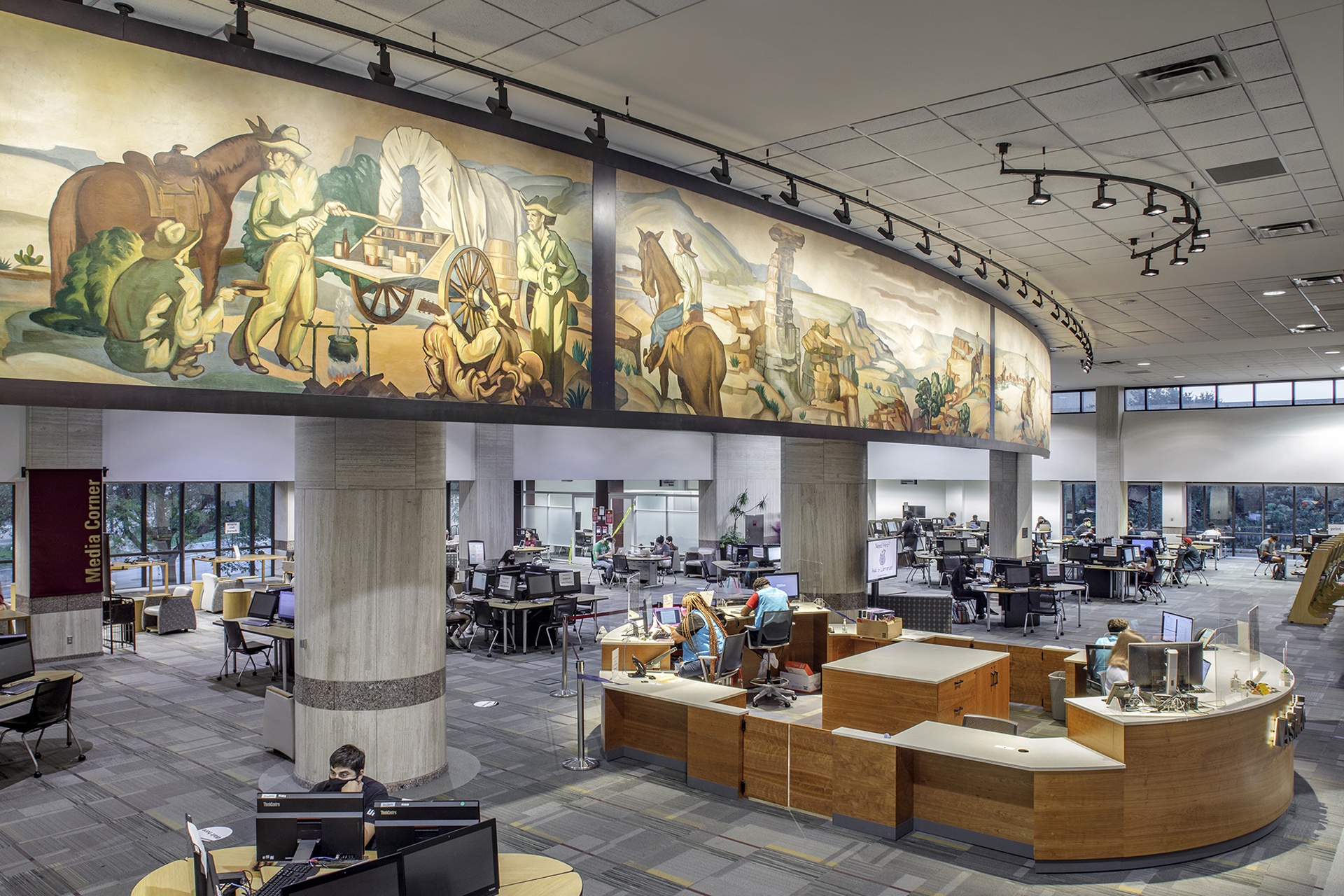 Texas State University, Alkek Library Buck Winn Mural Installation