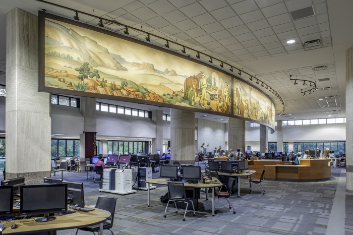 Texas State University, Alkek Library Buck Winn Mural Installation