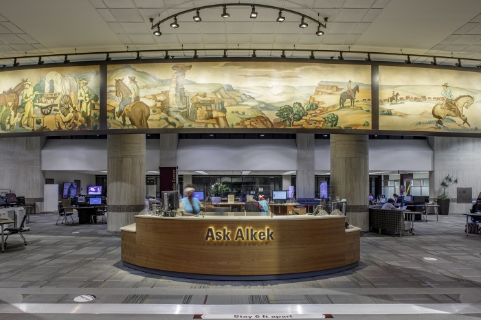 Texas State University, Alkek Library Buck Winn Mural Installation