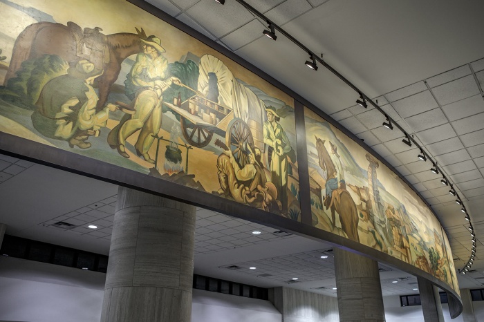 Texas State University, Alkek Library Buck Winn Mural Installation