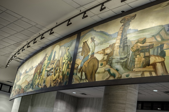 Texas State University, Alkek Library Buck Winn Mural Installation